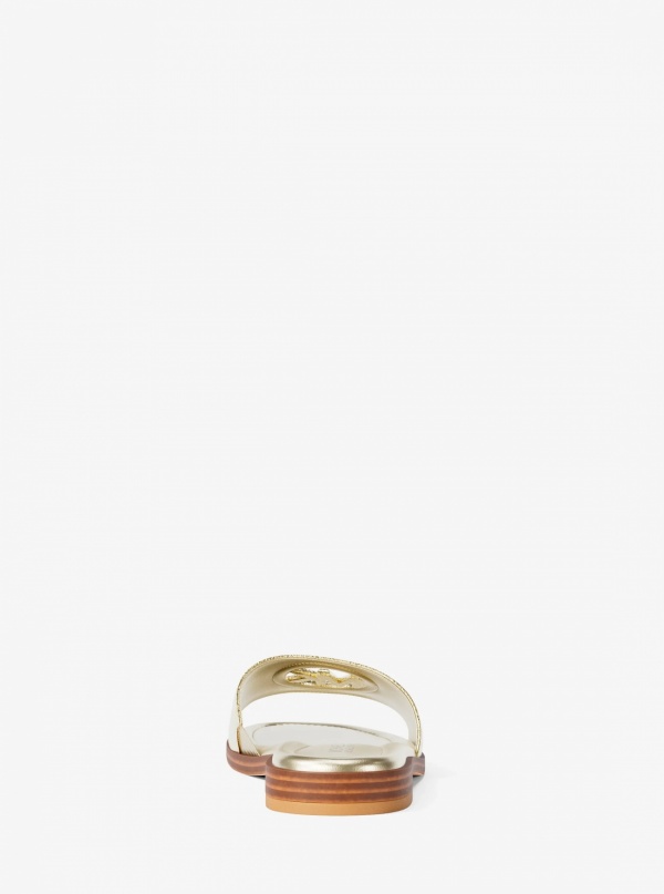 Carissa Crackled Metallic Slide Sandal