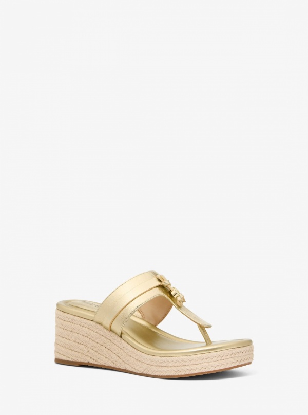 Zoe Metallic Wedge Sandal