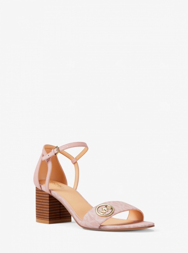 Michael Kors Hannah Signature Logo Block Heel Sandal