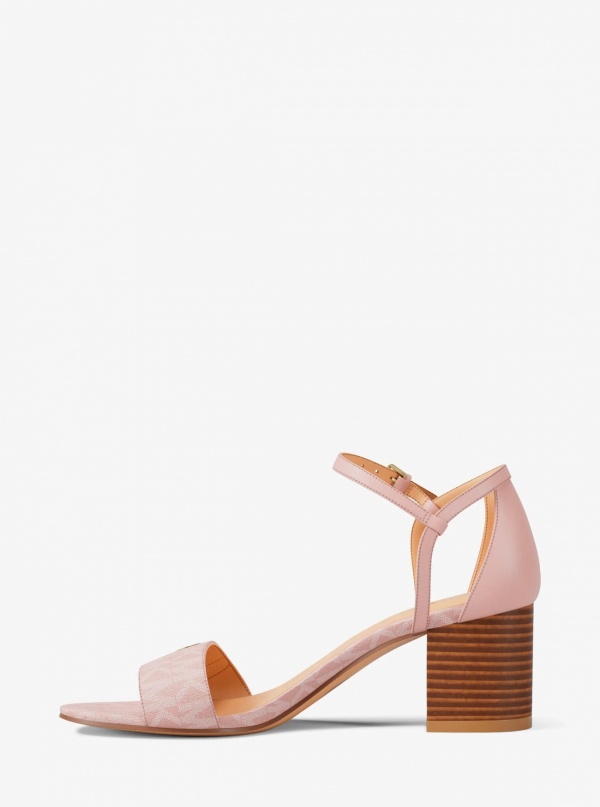 Michael Kors Hannah Signature Logo Block Heel Sandal