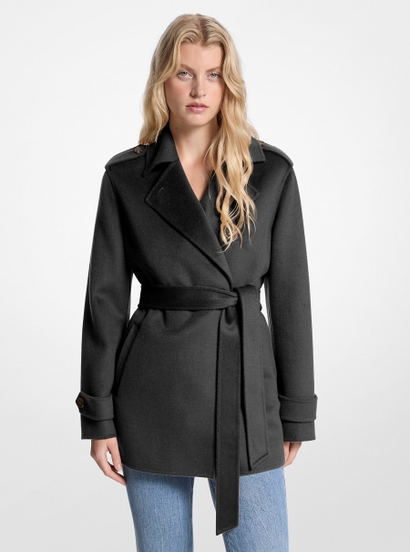 MICHAEL Michael Kors Wool Blend Belted Wrap Coat