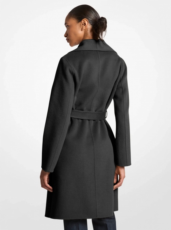 Wool Blend Wrap Coat