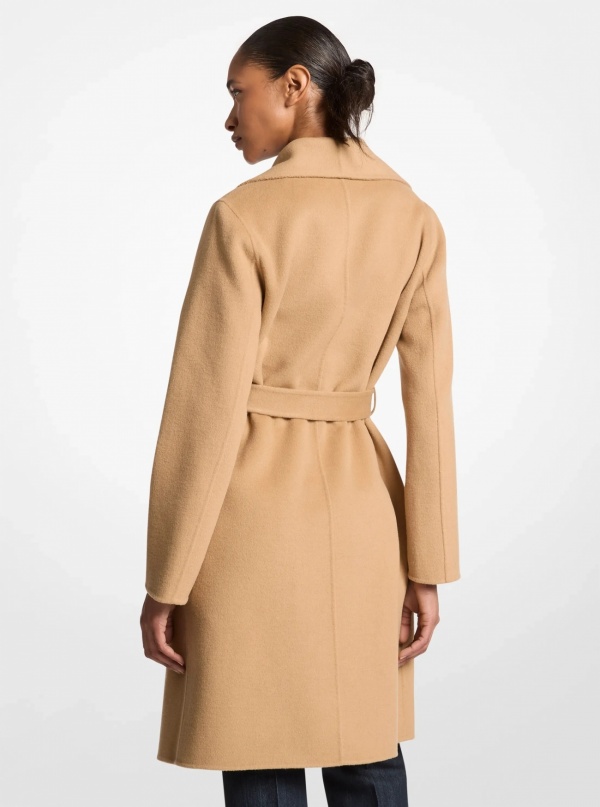 Wool Blend Wrap Coat