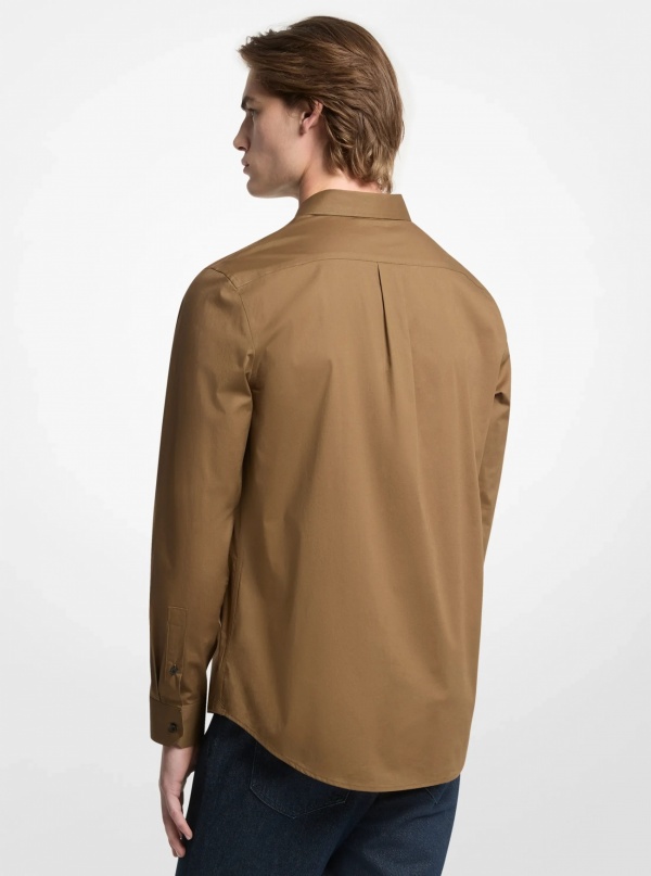 Michael Kors Mens Classic-Fit Cotton Blend Dobby Shirt