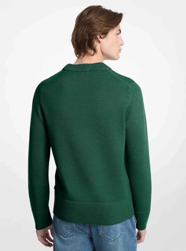 Michael Kors Mens Ribbed Wool Crewneck Sweater