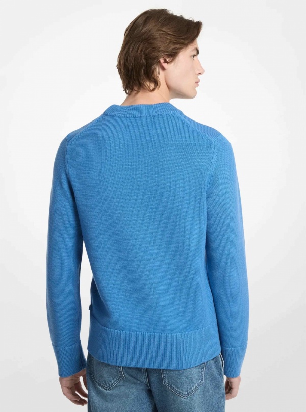 Michael Kors Mens Ribbed Wool Crewneck Sweater