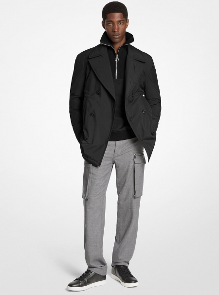 Michael Kors Mens Woven Peacoat