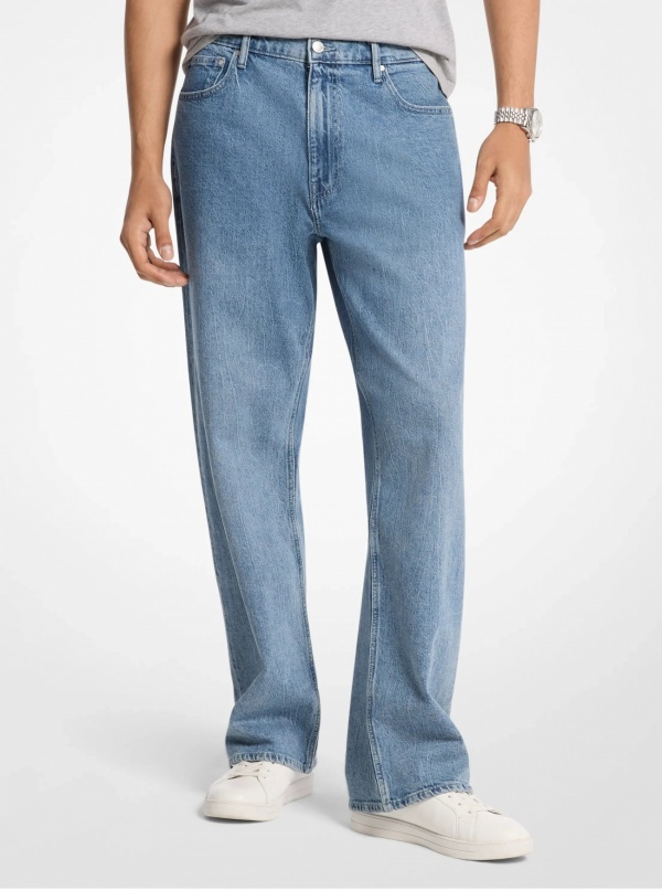 Michael Kors Mens Arden Relaxed-Fit Stretch Denim Jeans