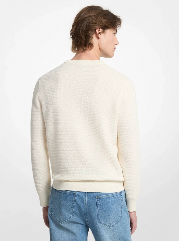Michael Kors Mens Textured Cotton Sweater