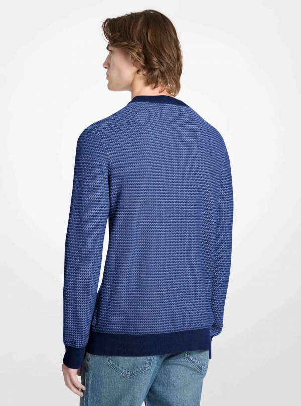 Michael Kors Mens Textured Cotton Sweater