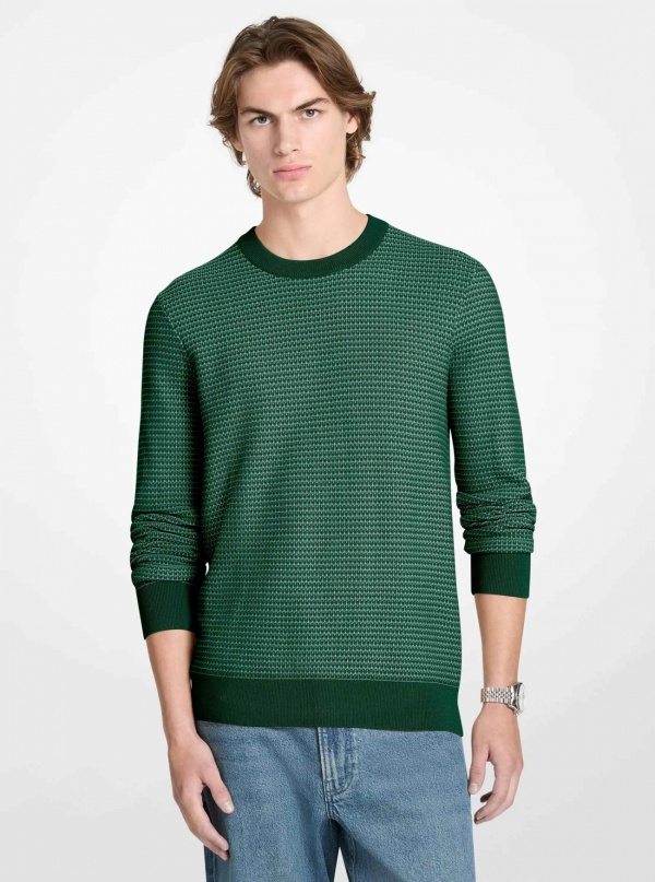 Michael Kors Mens Textured Cotton Sweater