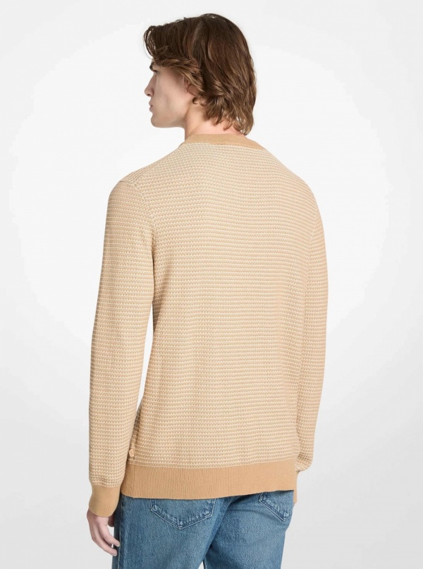 Michael Kors Mens Textured Cotton Sweater