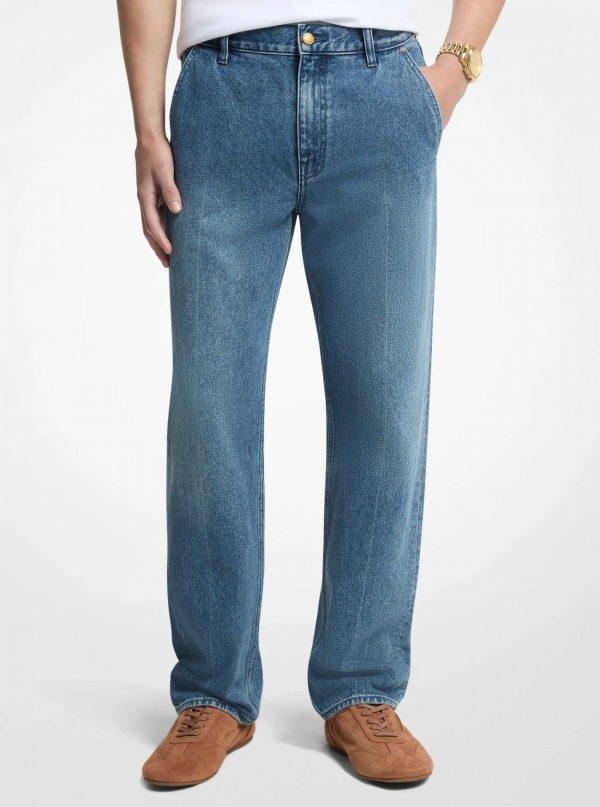 Michael Kors Mens Finn Straight-Leg Denim Jeans