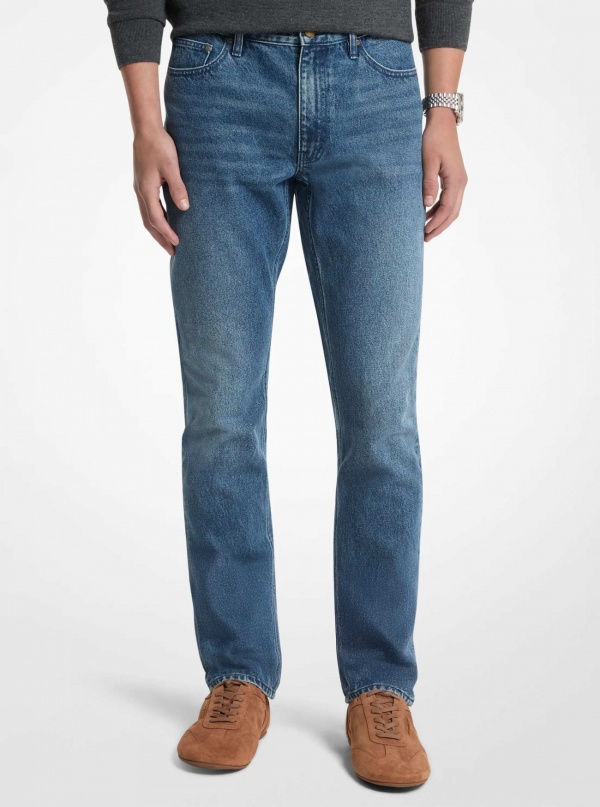 Michael Kors Mens Parker Slim-Fit Denim Jeans