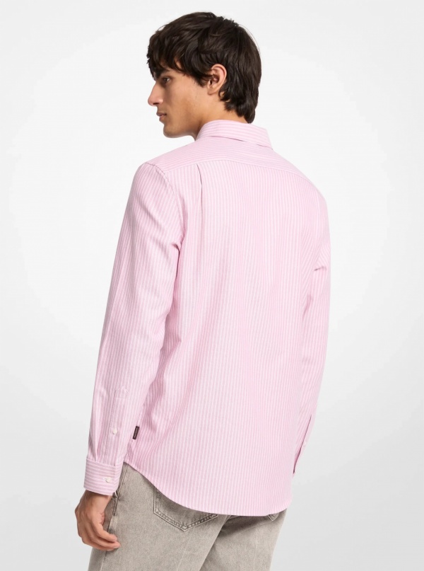 Michael Kors Mens Classic-Fit Striped Cotton Shirt