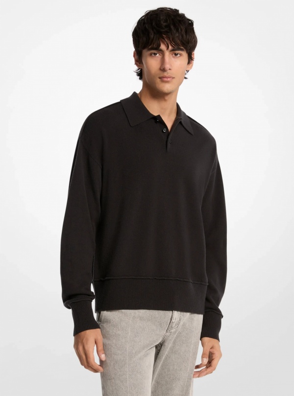Michael Kors Mens Wool Polo Sweater