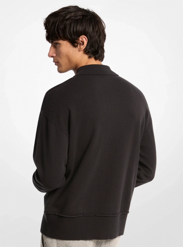 Michael Kors Mens Wool Polo Sweater