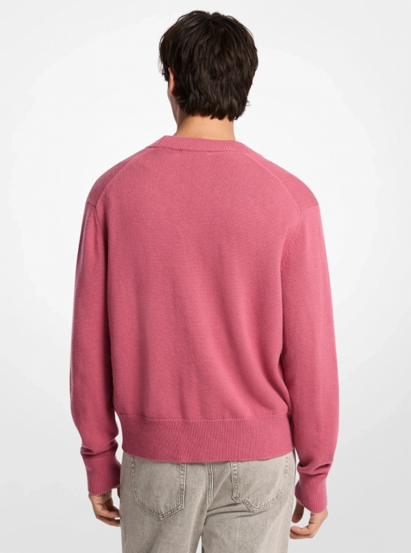 Michael Kors Mens Wool and Cotton Blend Polo Sweater