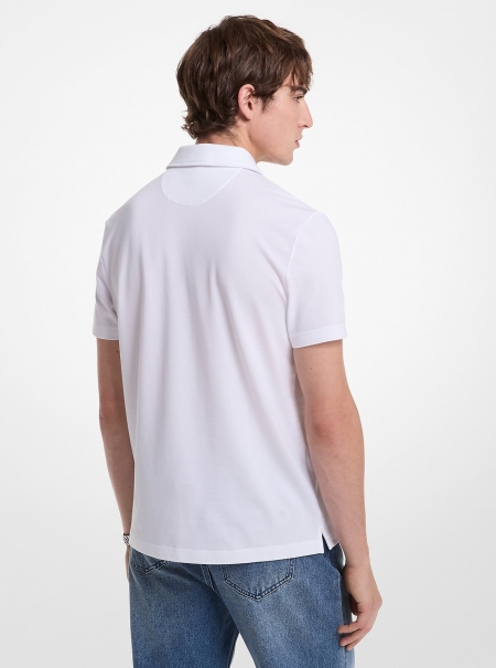 Michael Kors Mens Cotton Blend Piqué Zip-Up Polo Shirt