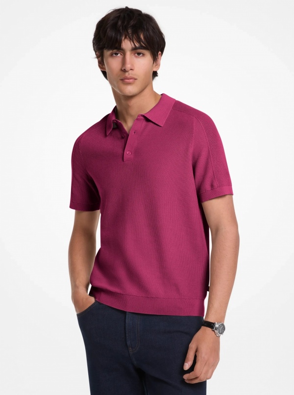 Michael Kors Mens Cotton Mouliné Polo Shirt