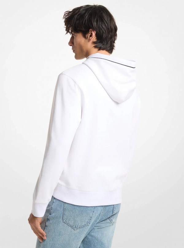 Michael Kors Logo Trim Cotton Blend Hoodie