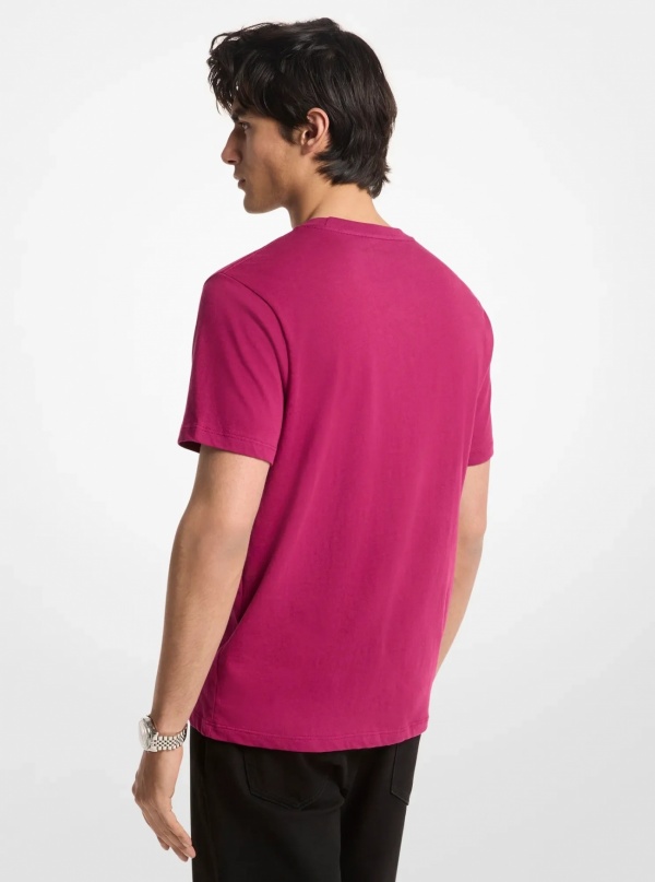 Michael Kors Mens Floral Print Logo Cotton T-Shirt