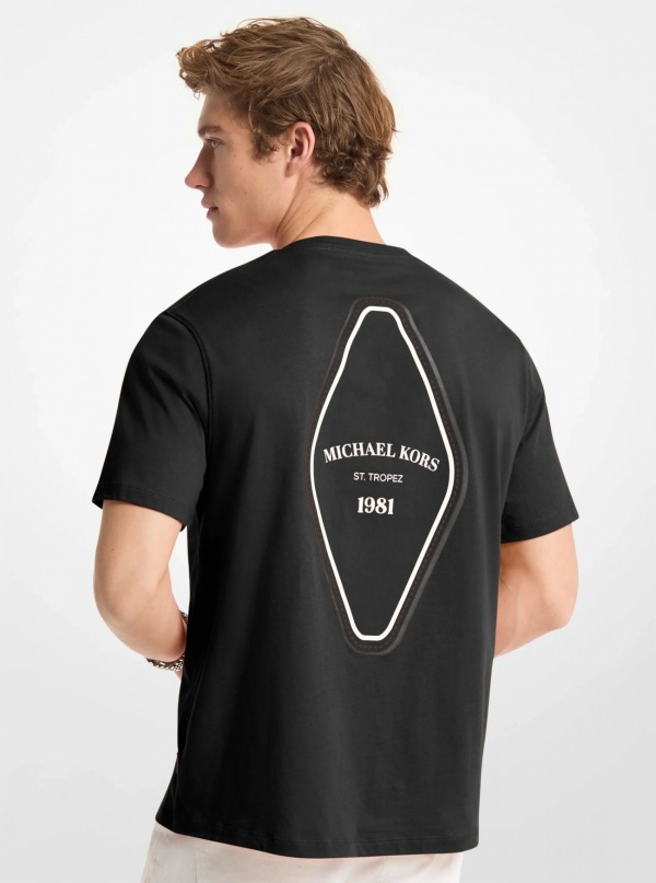 Michael Kors Mens Graphic Logo Cotton T-Shirt