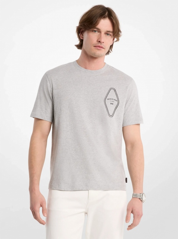 Michael Kors Mens Graphic Logo Cotton T-Shirt