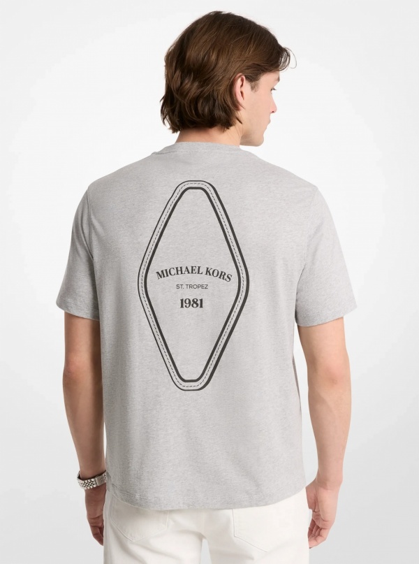 Michael Kors Mens Graphic Logo Cotton T-Shirt
