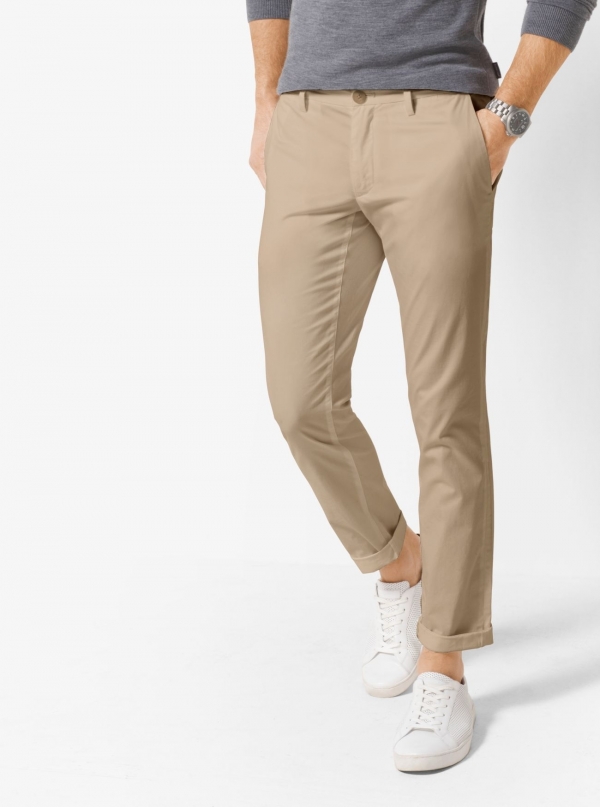 Michael Kors Mens Skinny-Fit Cotton Chinos