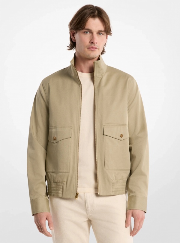 Michael Kors Mens Harrington Stretch Cotton Bomber Jacket