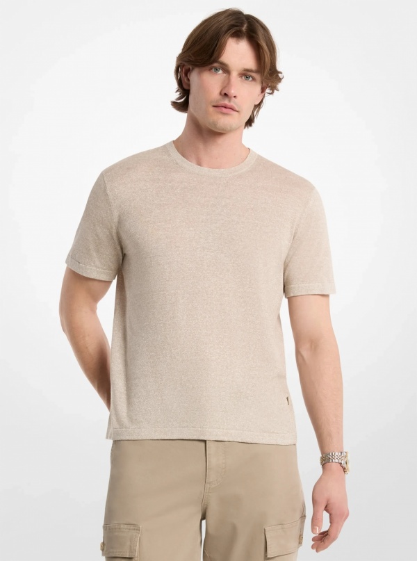 Michael Kors Mens Linen and Cotton T-Shirt