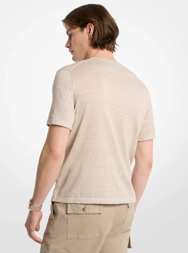 Michael Kors Mens Linen and Cotton T-Shirt