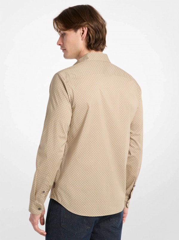 Polka Dot Stretch Cotton Shirt