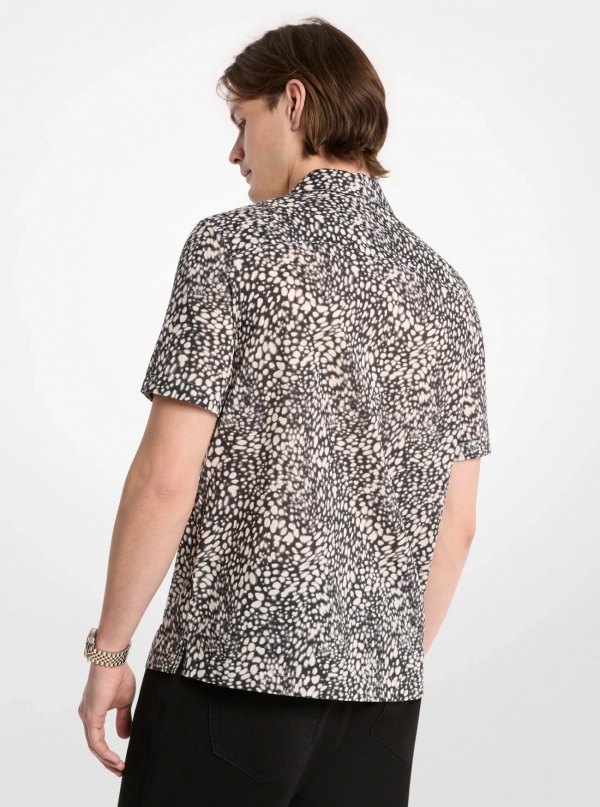 Michael Kors Mens Printed Cotton Camp Shirt
