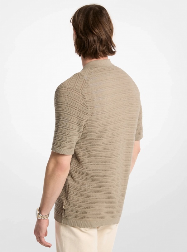 Michael Kors Mens Open-Stitch Cotton Shirt