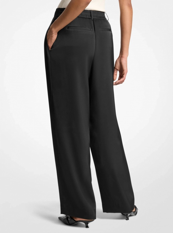 Pleated Satin Pants
