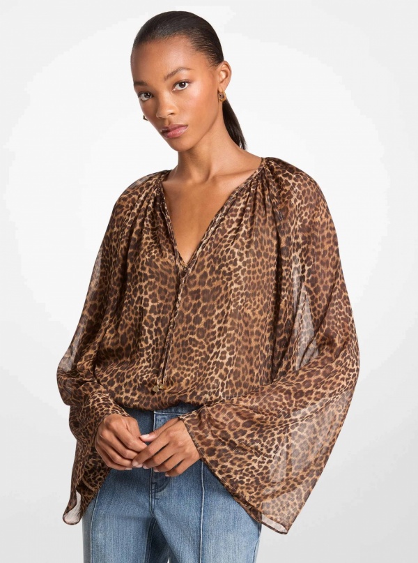 Leopard Print Woven Top