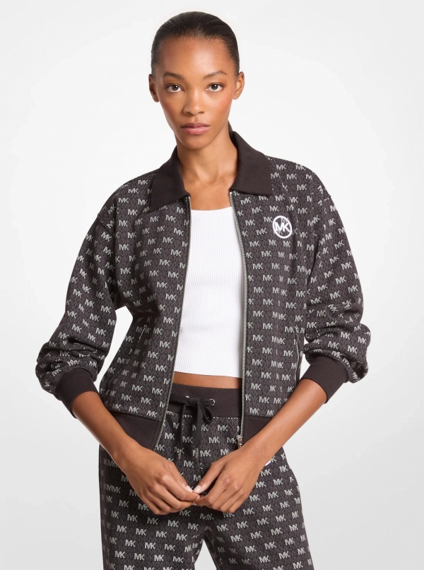 Logo Cotton Blend Zip-Up Jacket