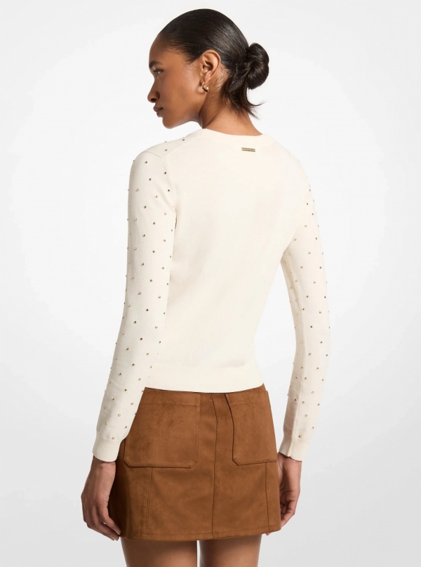 Studded Stretch Viscose Sweater