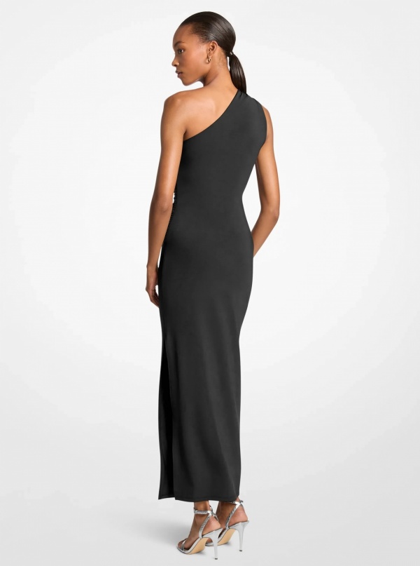 Stretch Matte Jersey One-Shoulder Maxi Dress