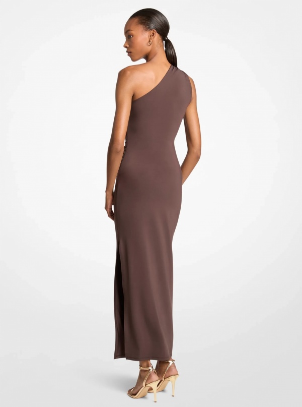 Stretch Matte Jersey One-Shoulder Maxi Dress