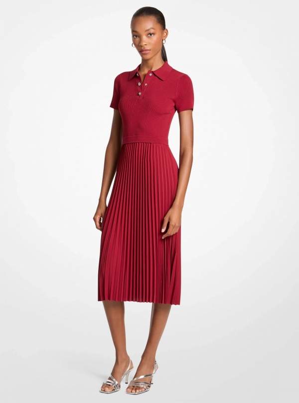 Woven Polo Midi Dress