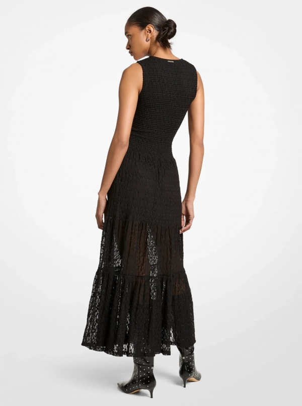 Stretch Floral Lace Maxi Dress