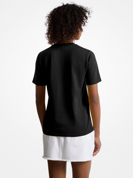 MICHAEL Michael Kors Sequined Logo Cotton T-Shirt
