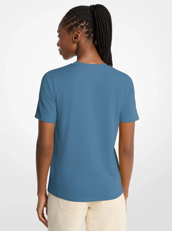 Michael Kors Sequined Logo Cotton T-Shirt