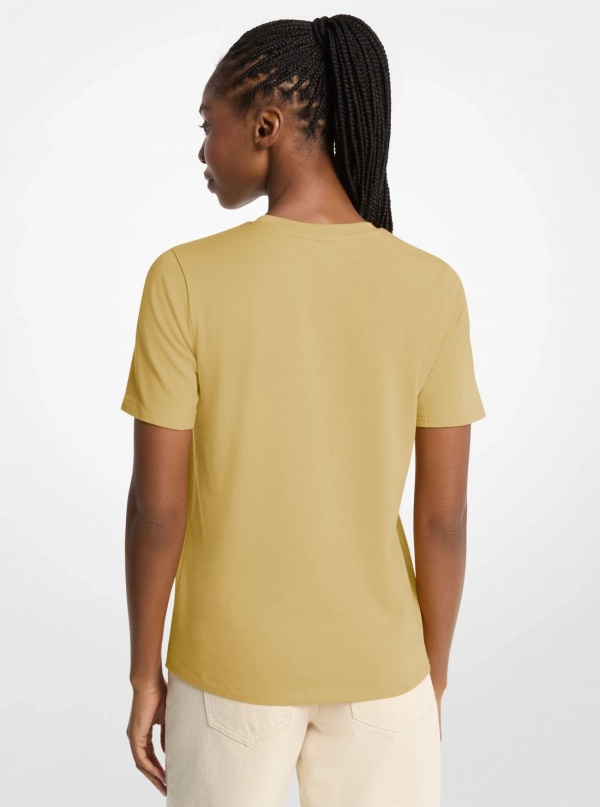 Michael Kors Sequined Logo Cotton T-Shirt