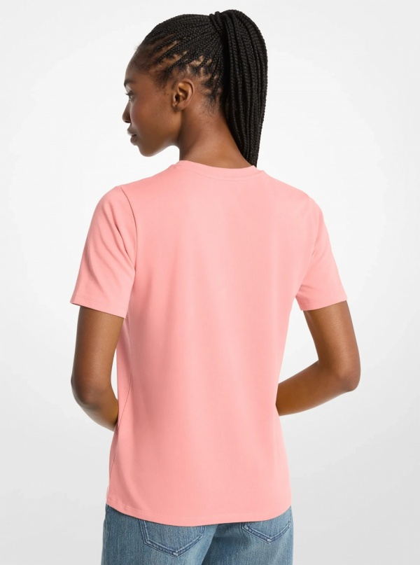 Studded Logo Charm Organic Cotton Jersey T-Shirt
