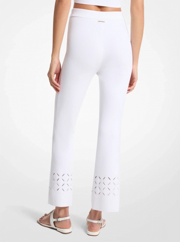 Laser Cut Stretch Knit Pants