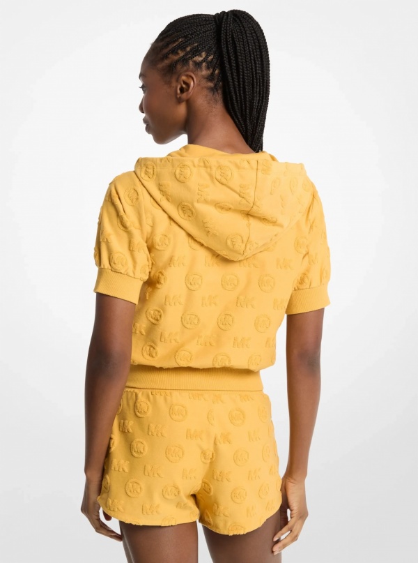 Logo Jacquard Terry Short-Sleeve Jacket